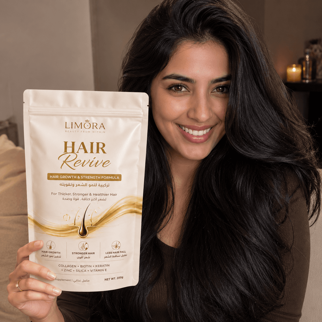 Hair Revive من Limora يدعم الشعر من الداخل بمكونات فعالة تساعد على:
